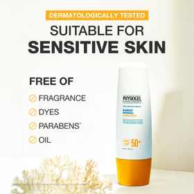 Physiogel water-resistant sunscreen showing 40-minute active wear.