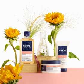 Close-up of PHYTO Color Anti-fade Shampoo lather preserving color