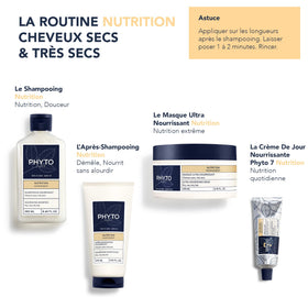 Phyto Nourishment detangling action shows lightweight hydration.