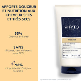 Phyto Nourishment Nourishing Conditioner detangling action on dry hair.