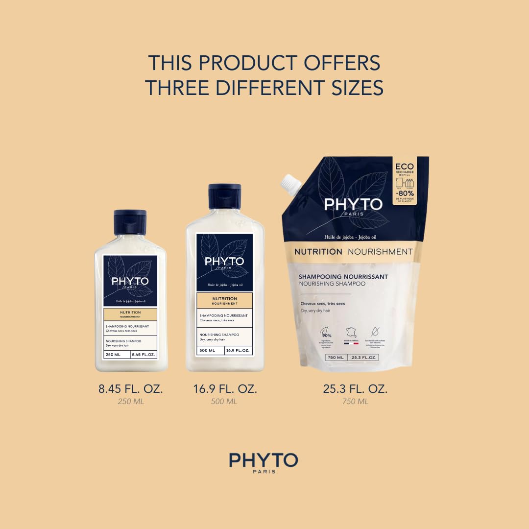 Close-up of PHYTO Nourishment Shampoo being massaged for nourishing care.