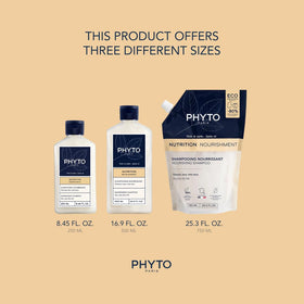 Close-up of PHYTO Nourishment Shampoo being massaged for nourishing care.