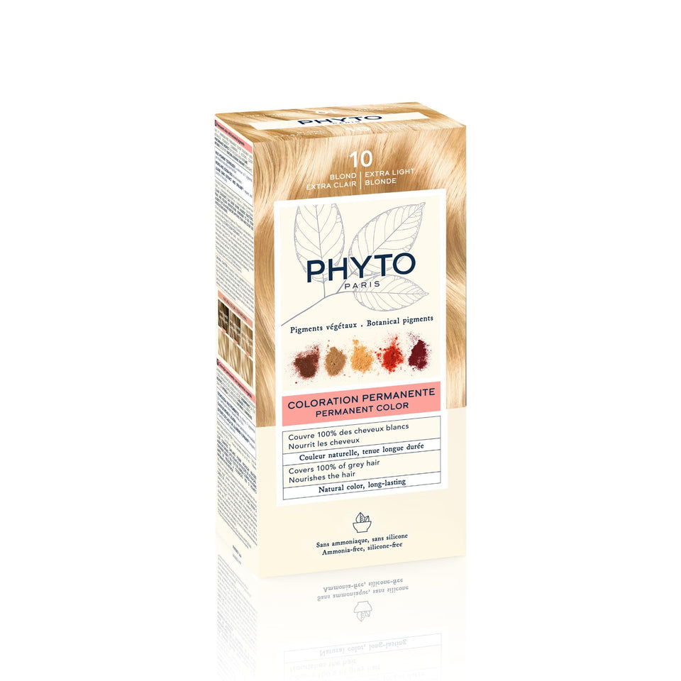 PHYTO Phytocolor bottle, 10 Extra Light Blond, ammonia-free formula for gentle color.