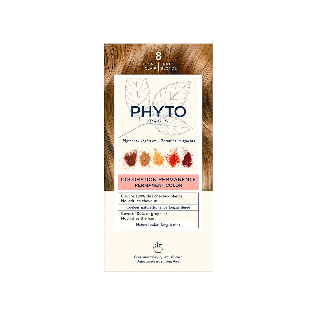 PHYTO Phytocolor 8 Light Blonde color cream for precise root-to-tip shade