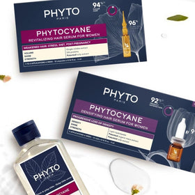 Ginkgo biloba detail on PHYTOCYANE packaging for revitalizing notes