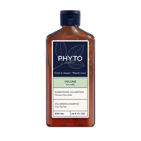 PHYTO Volume Shampoo bottle with pump for easy dispensing and lightweight cleansing of fine hair.