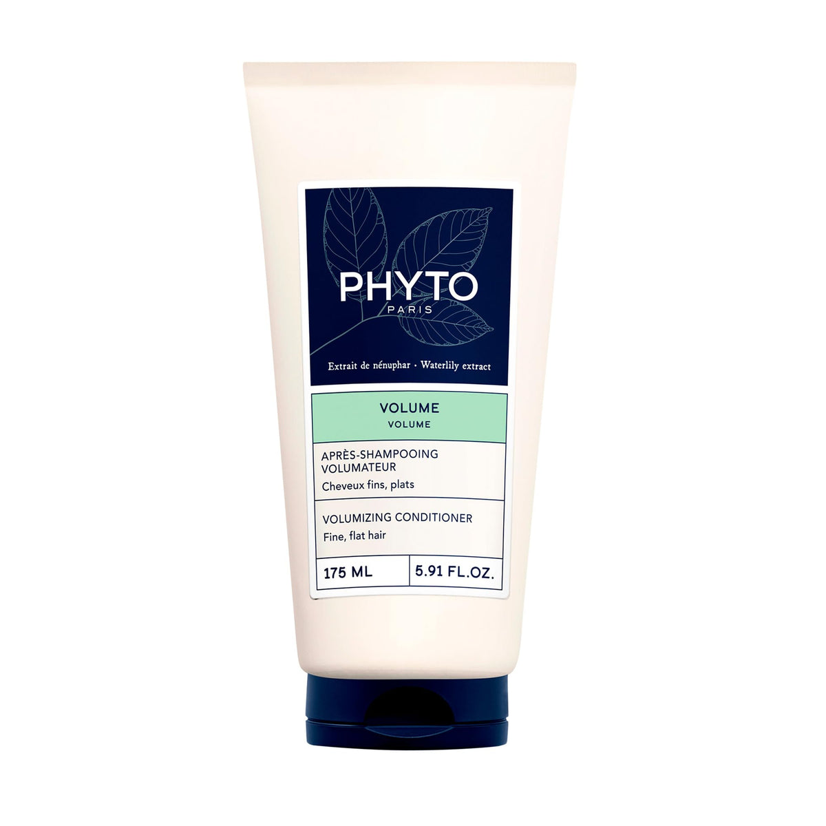 Phyto Volume conditioner bottle showing silicone-free formula for light detangling.