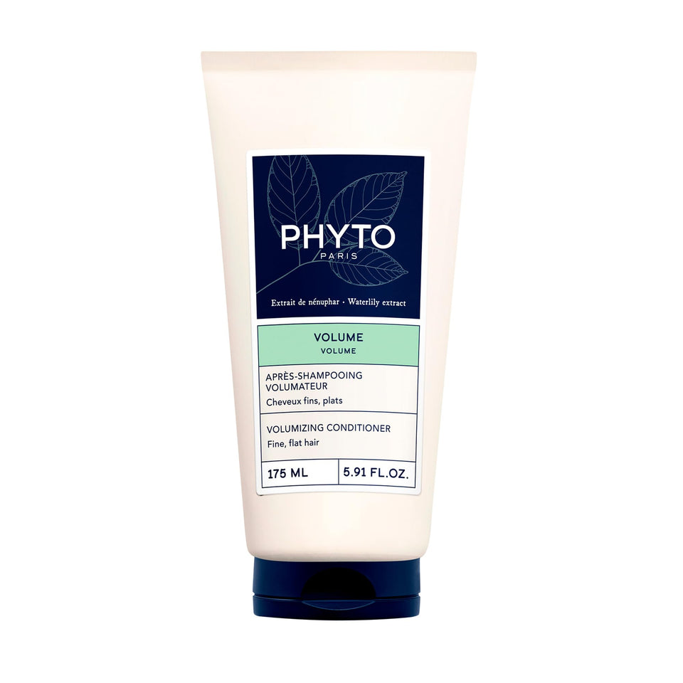 Phyto Volume conditioner bottle showing silicone-free formula for light detangling.