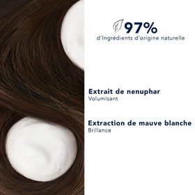 Phyto Volume conditioner hair texture after use showing lift and shine.