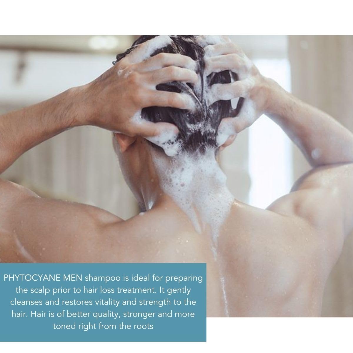 Close-up of the PHYTOCYANE bottle highlighting premium formula for refreshing cleansing