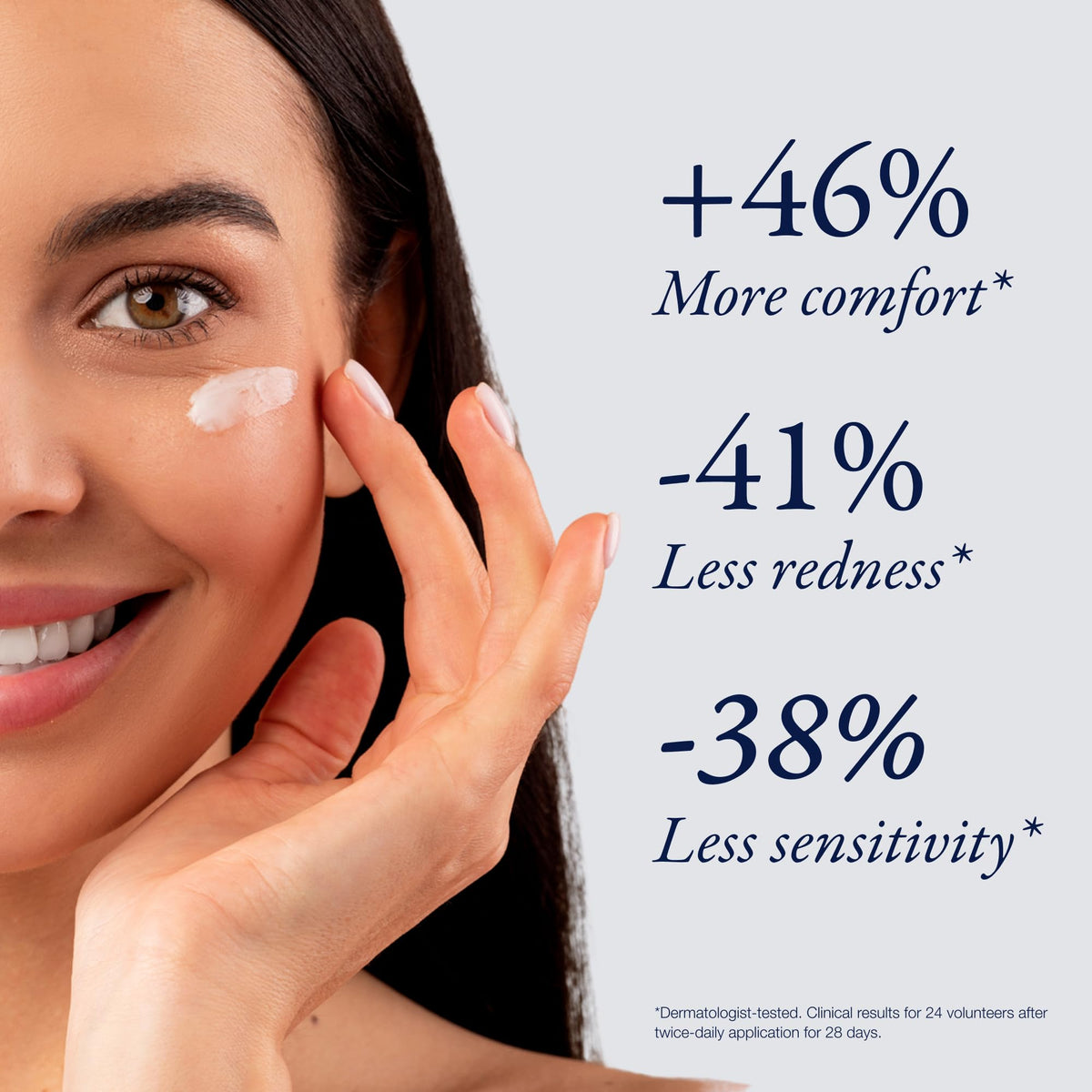 Phytomer Douceur Marine Cream being applied to clean skin for comfort.