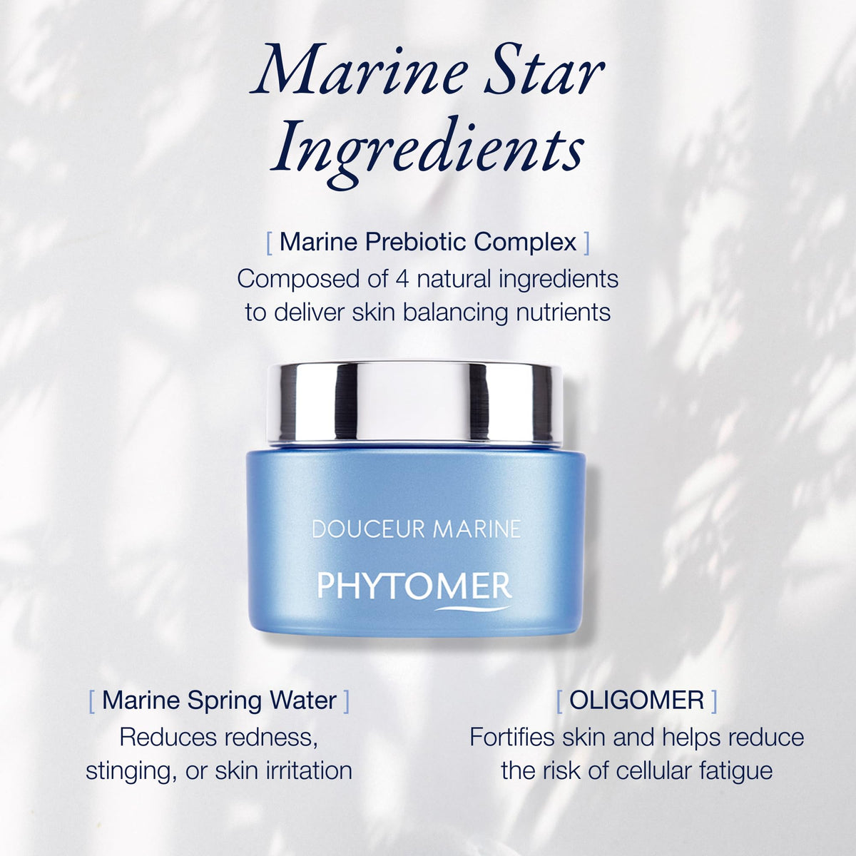 Phytomer Douceur Marine Cream packaging label close-up with brand heritage.