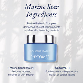Phytomer Douceur Marine Cream packaging label close-up with brand heritage.