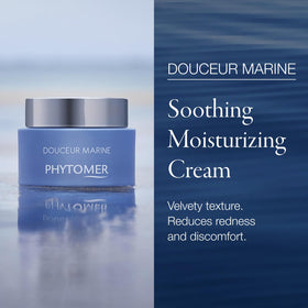 Phytomer Douceur Marine Cream texture close-up illustrating light hydration for sensitive skin.