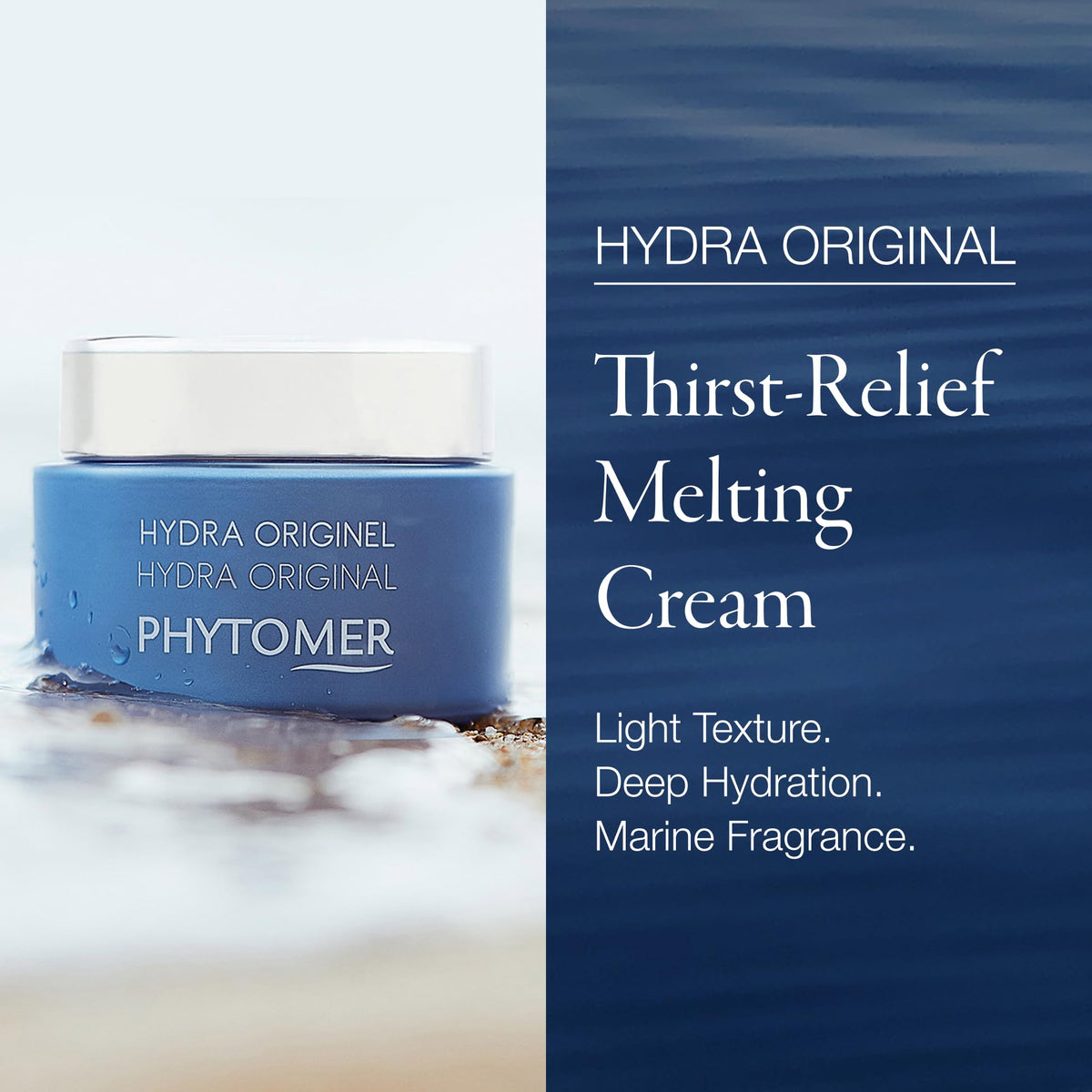 Closeup of Hydra Original cream texture highlighting a light, non-greasy feel.