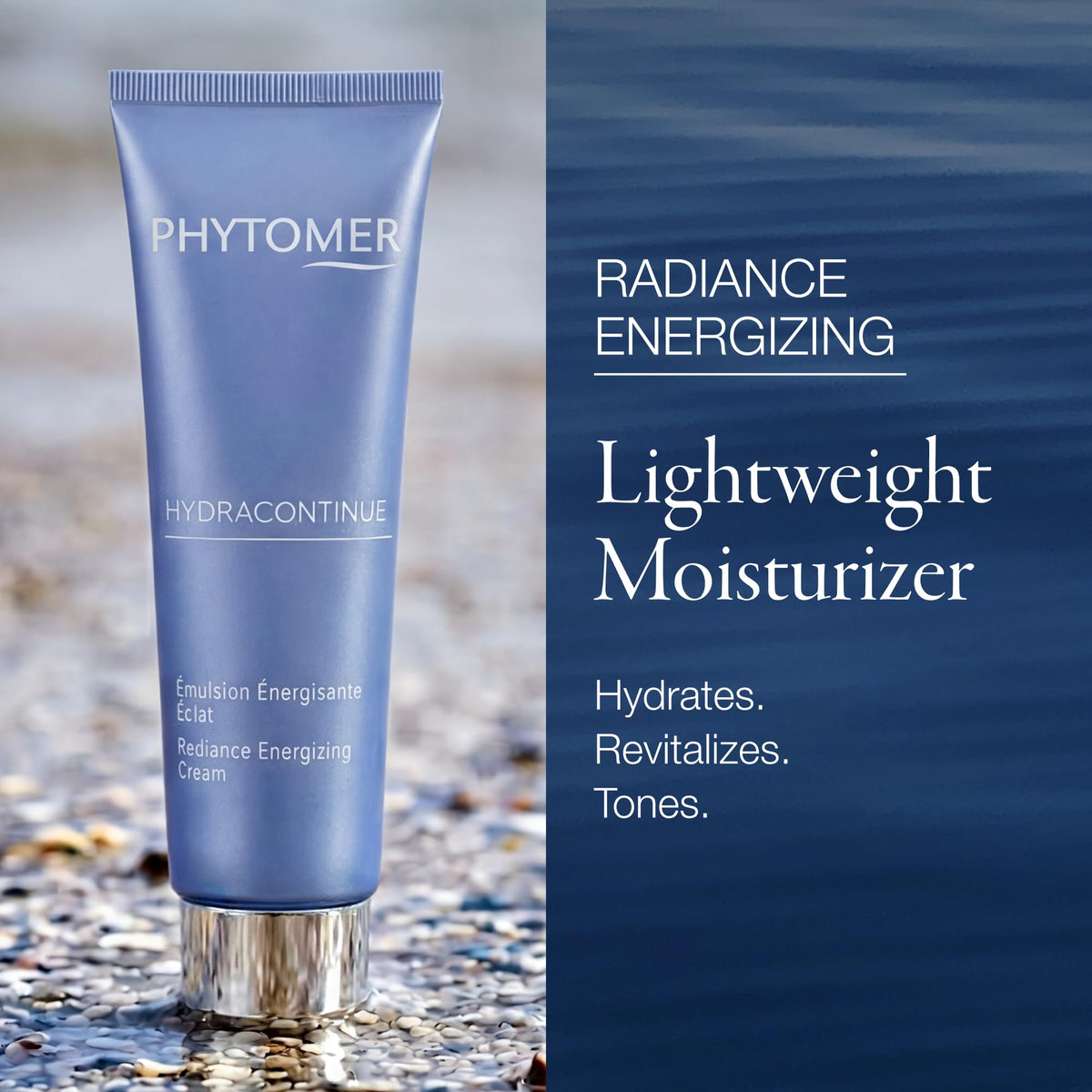 Phytomer Hydracontinue Radiance cream texture on skin demonstrating non-greasy finish