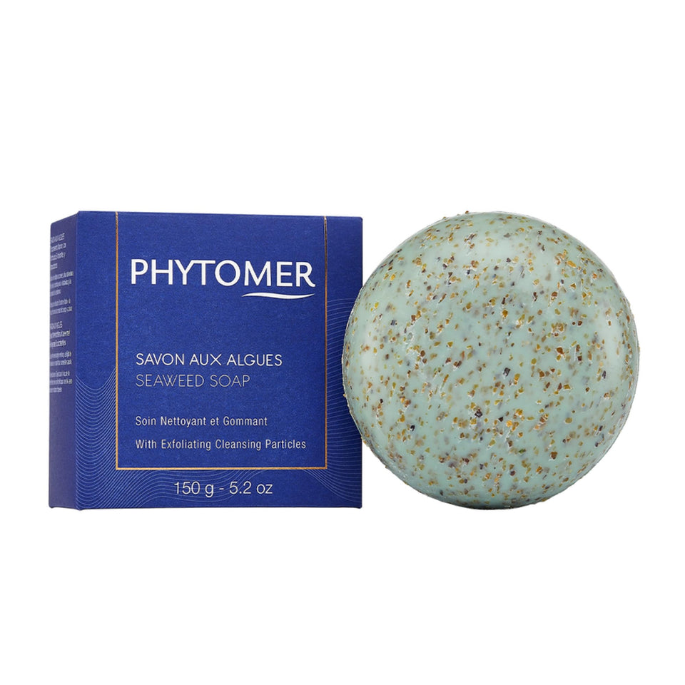 PHYTOMER natural seaweed soap bar with marine algae particles exfoliates for smoother skin