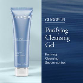 Phytomer Oligopur texture closeup highlights purifying gel for congested skin.