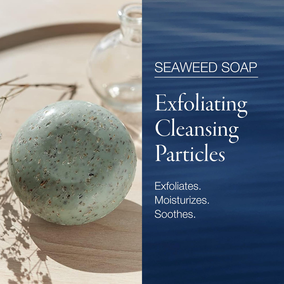 PHYTOMER seaweed soap bar creates a rich lather for a thorough cleanse in the shower