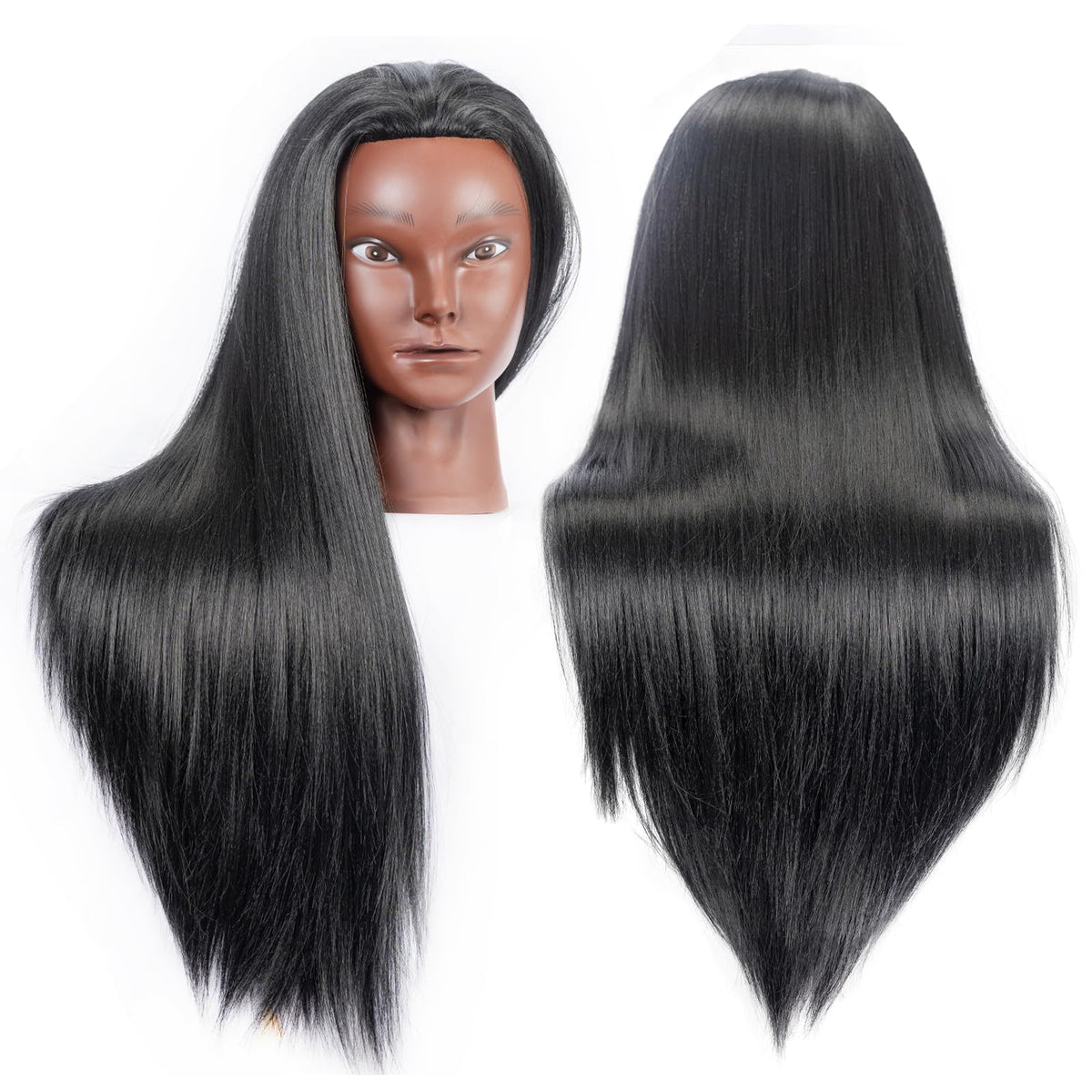 piaou mannequin head with included tools for professional practice setup