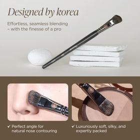 Piccasso 201 nose shading brush angled-head for precise powder placement around the nose.