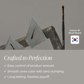 Piccasso 717 liquid eyeliner brush helps create crisp wings with steady control.