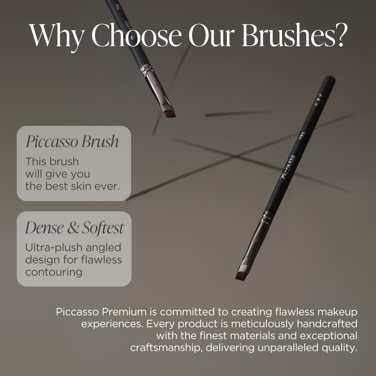 Piccasso 799 Edge Eyeliner Brush with durable double-clamp construction