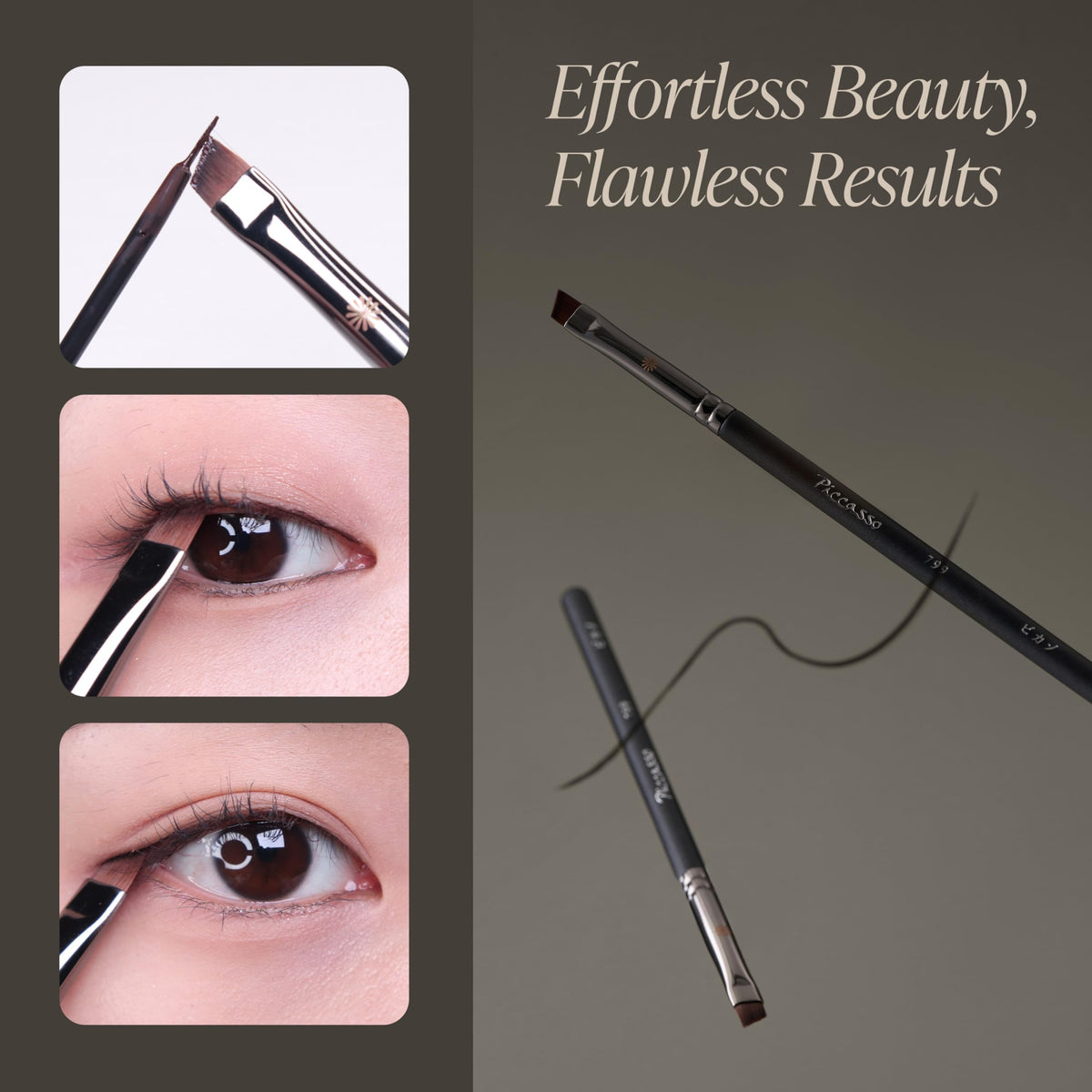 Piccasso 799 Edge Eyeliner Brush aids tightlining along the lash line