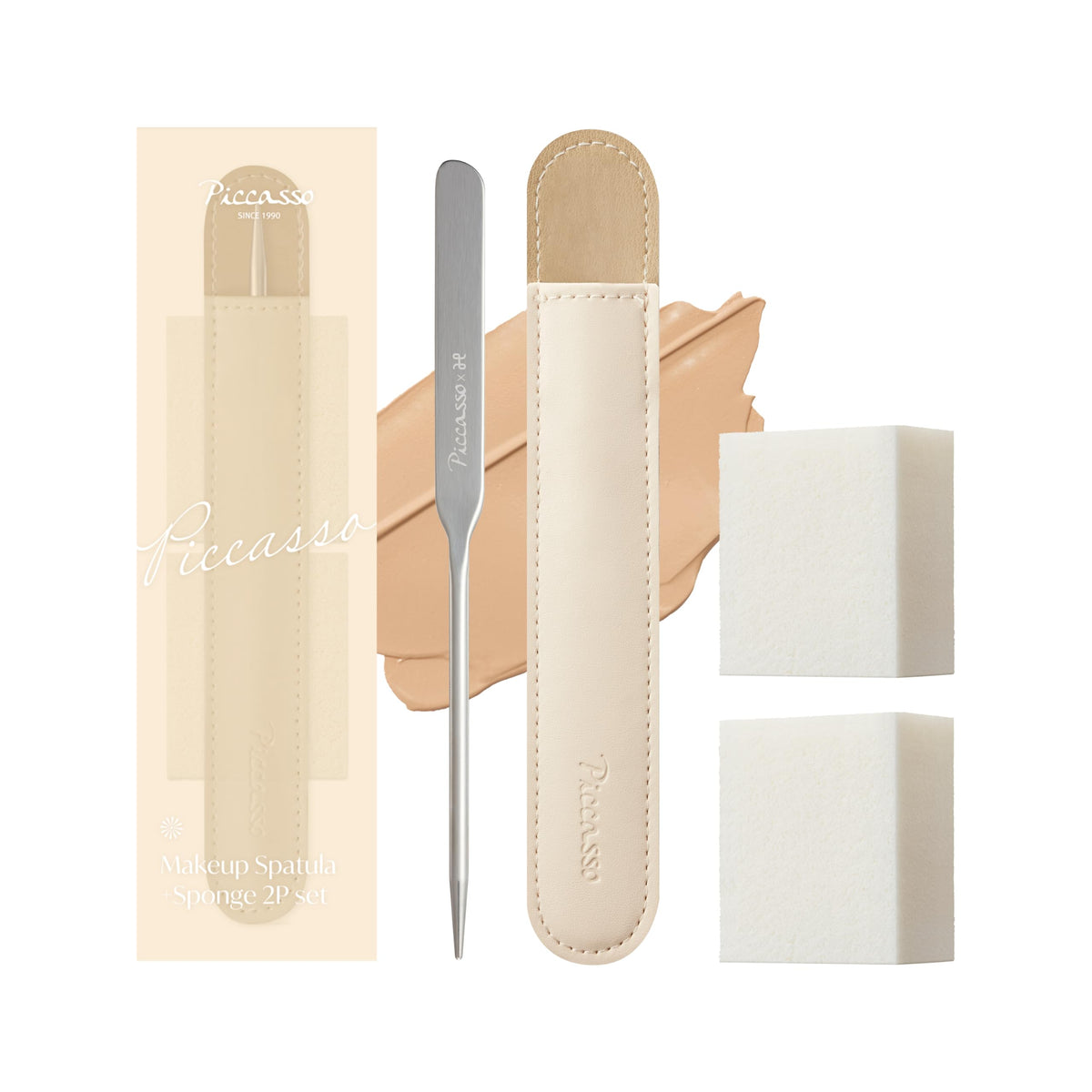 Piccasso foundation spatula with flat design for even coverage.