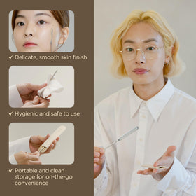 Piccasso liquid and cream foundations blend with ease.