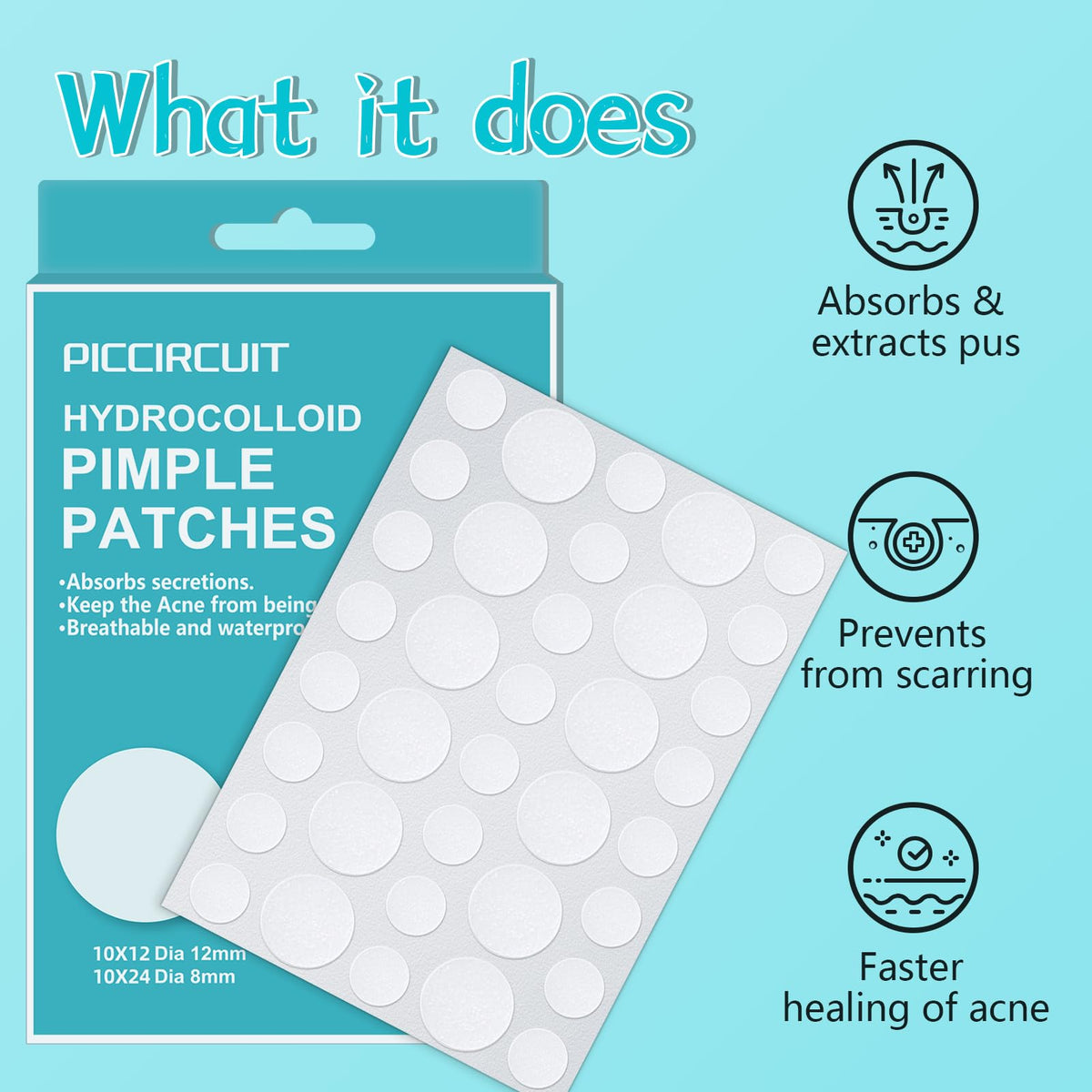 PICcircuit invisible patch with matte finish on face offers discreet coverage.