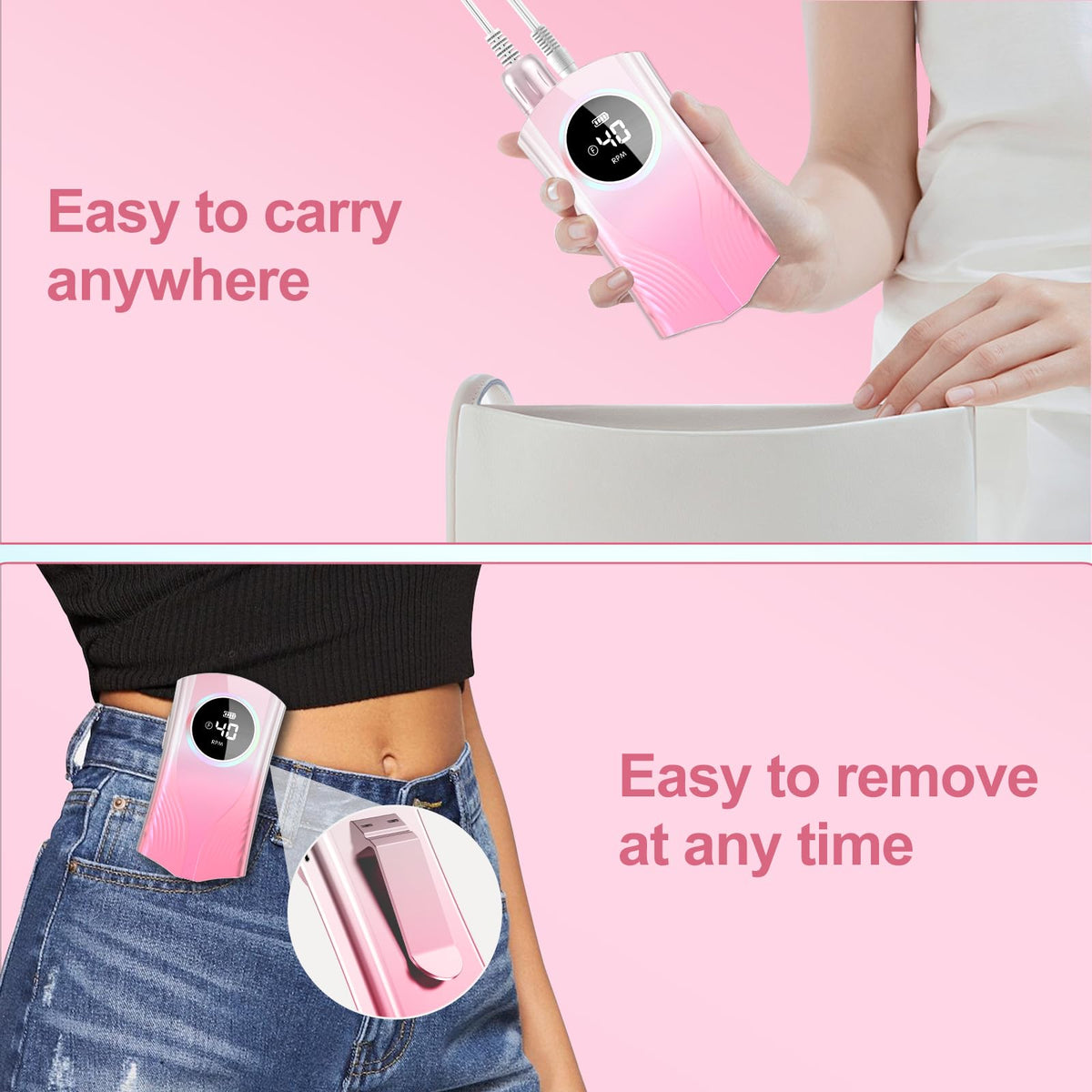 PICKBEAU cordless kit with compact case for home and salon use