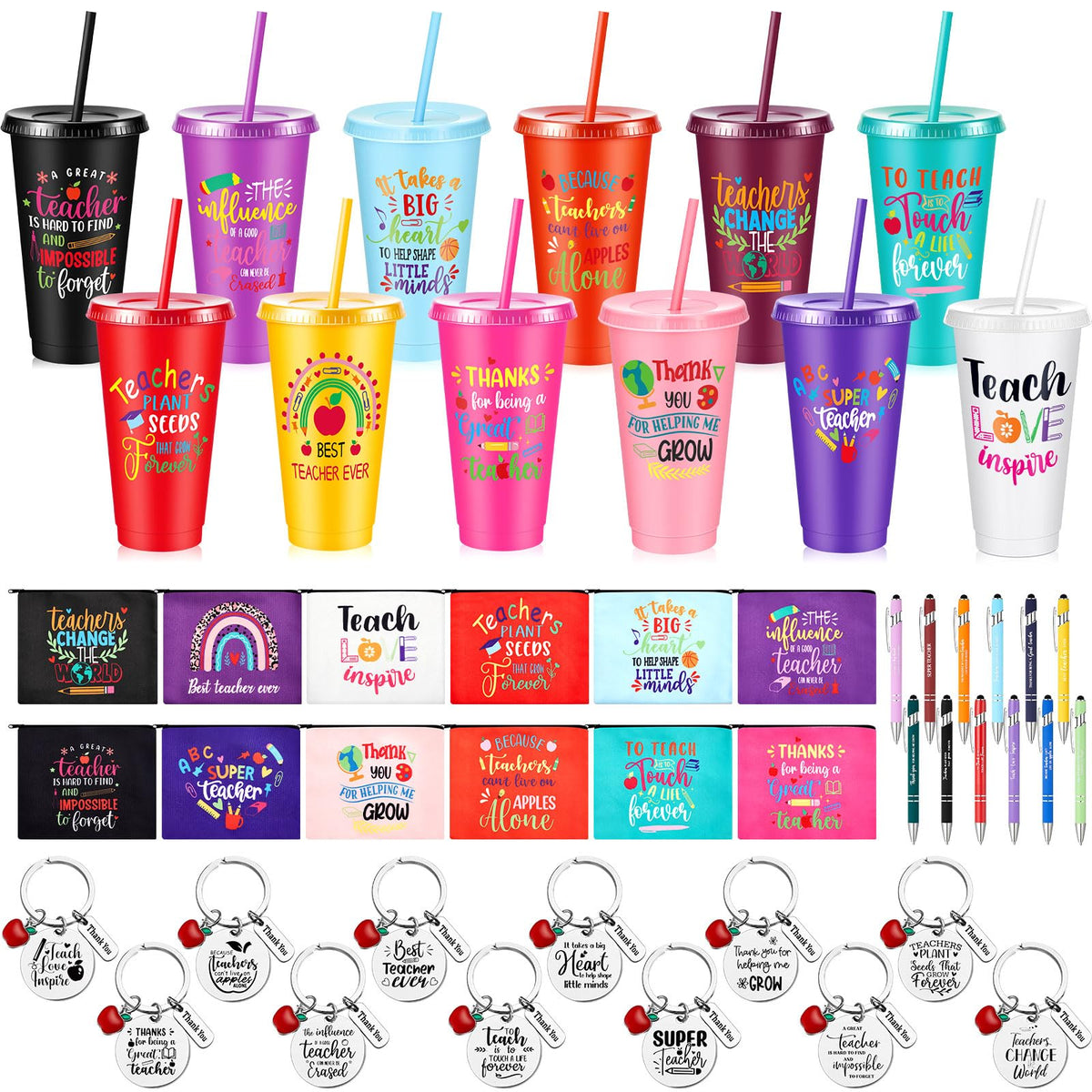 Pickmesh 24oz teacher cup in colorful design for daily classroom hydration.