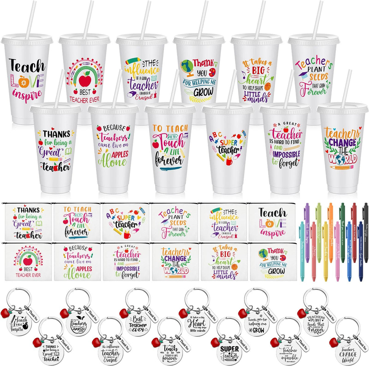 Pickmesh 24oz teacher cup with colorful pattern for daily drinks