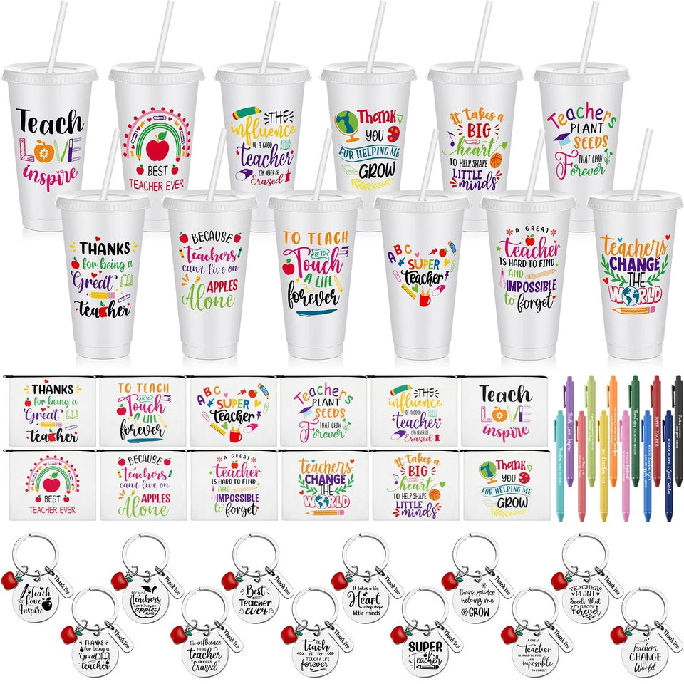 Pickmesh 24oz teacher cup with colorful pattern for daily drinks