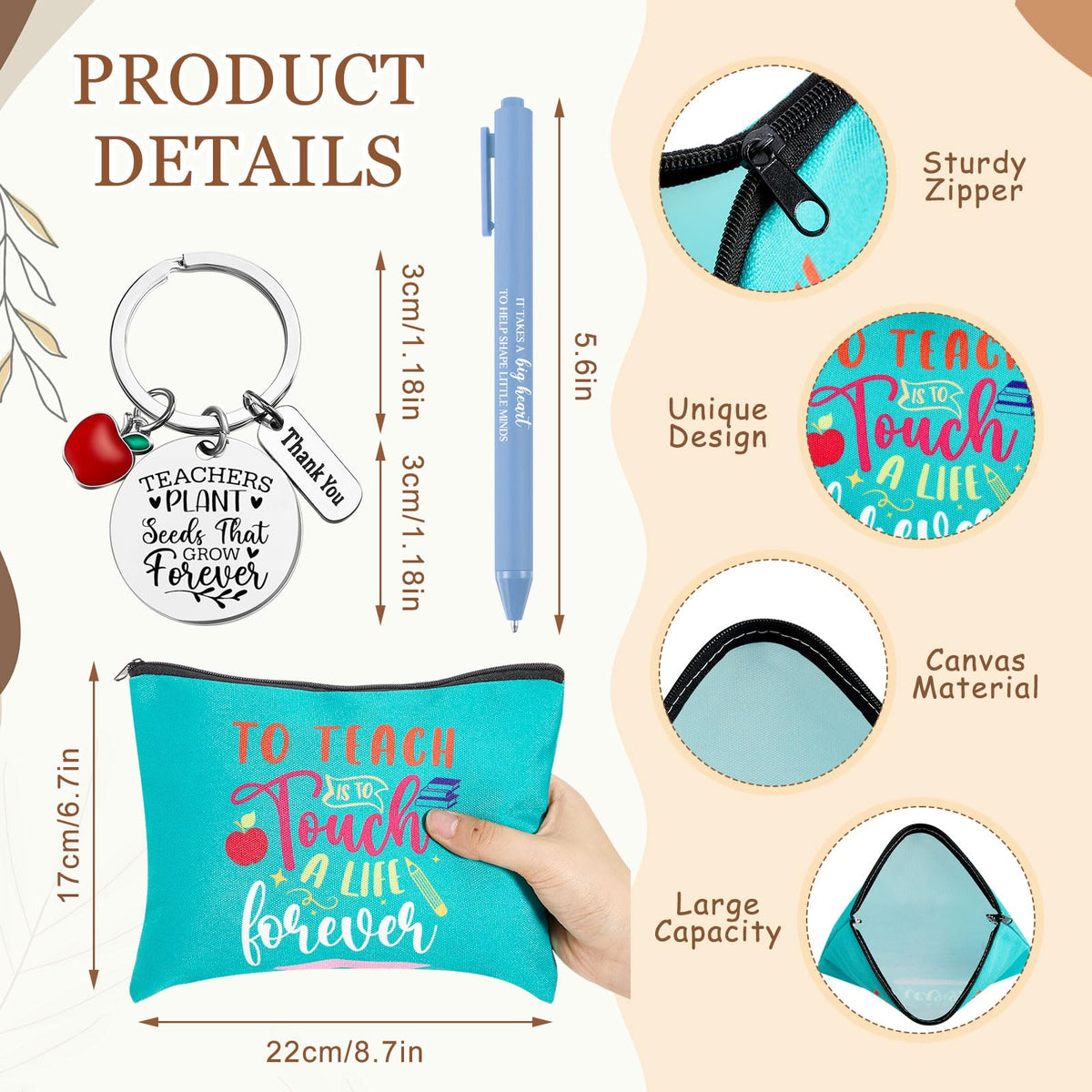 Pickmesh makeup bag in cotton and canvas keeps cosmetics organized