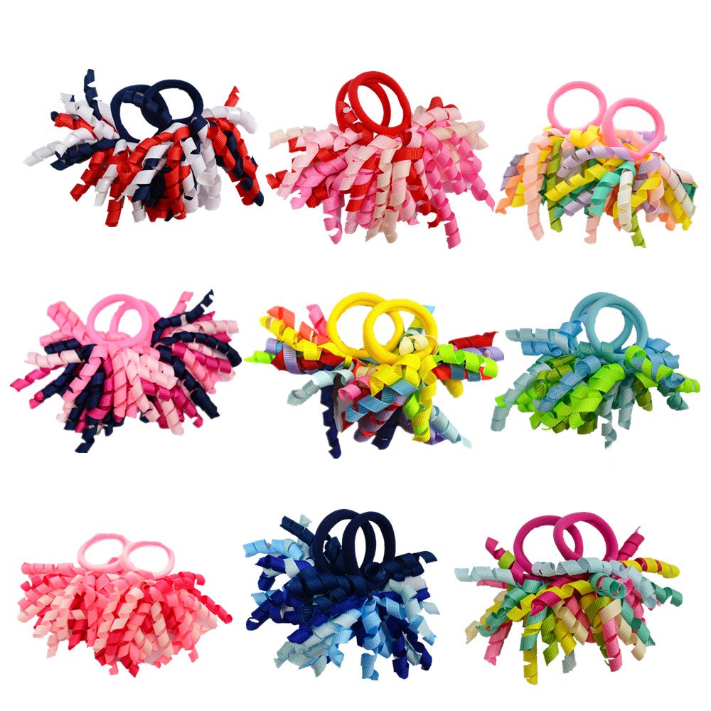 PIDOUDOU 18-piece korker bow hair ties in mix colors for gentle hold.