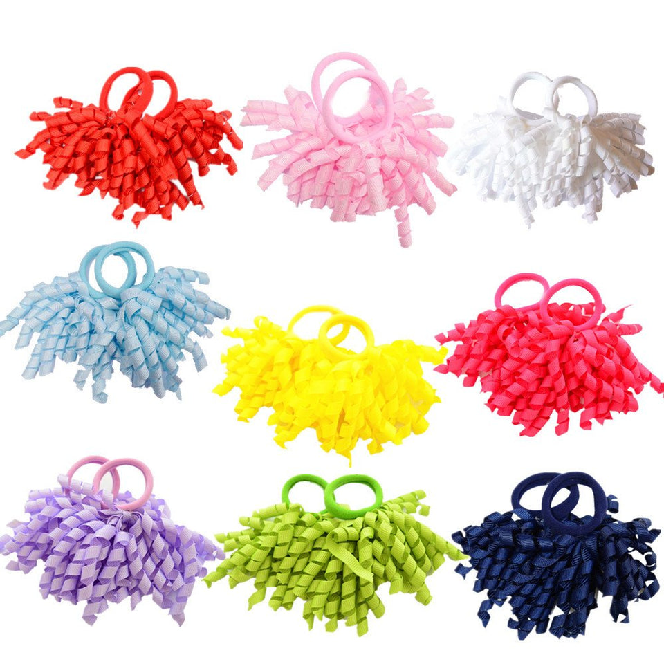 Pidoudou 18-pack korker bow hair ties in vibrant colors for kids' hairstyles