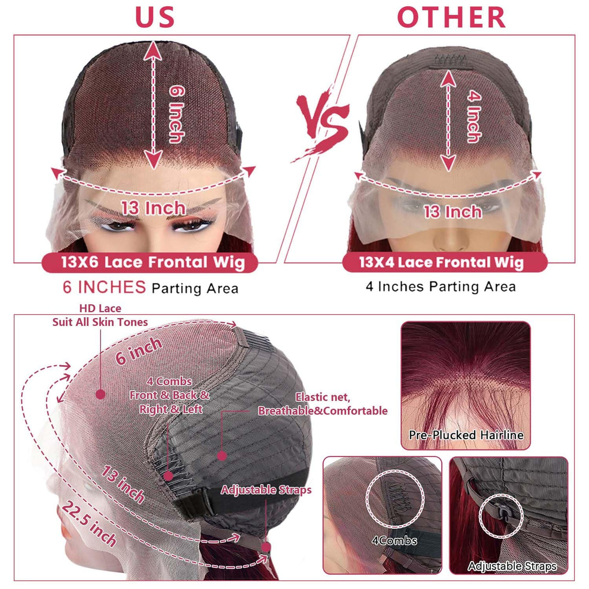 Pidrez wig showing pre-plucked baby hairs and bleached knots for quick styling