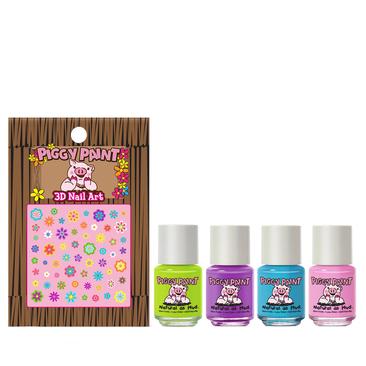 Piggy Paint Funny Bunny nail art close-up, easy-to-apply designs for small fingers.