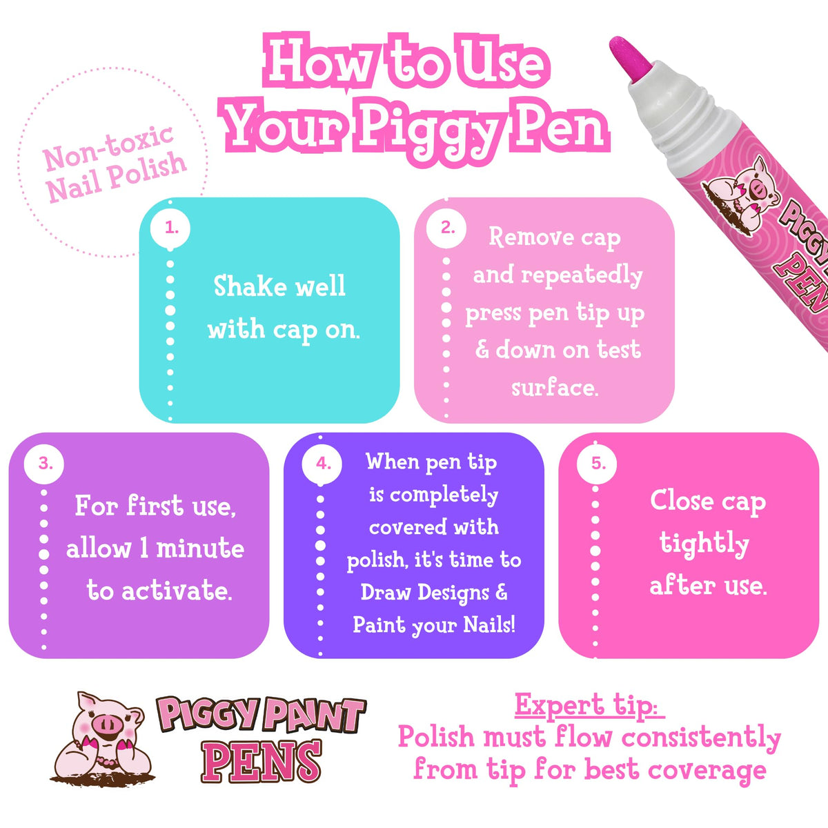 Non-toxic water-based formula reduces harsh chemical exposure for little nails.