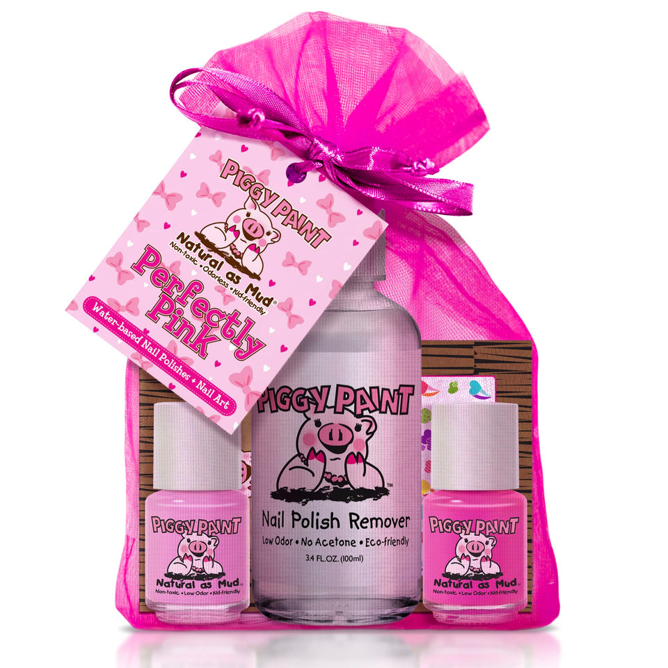 Piggy Paint Perfectly Pink two-polish mini bottles for kids