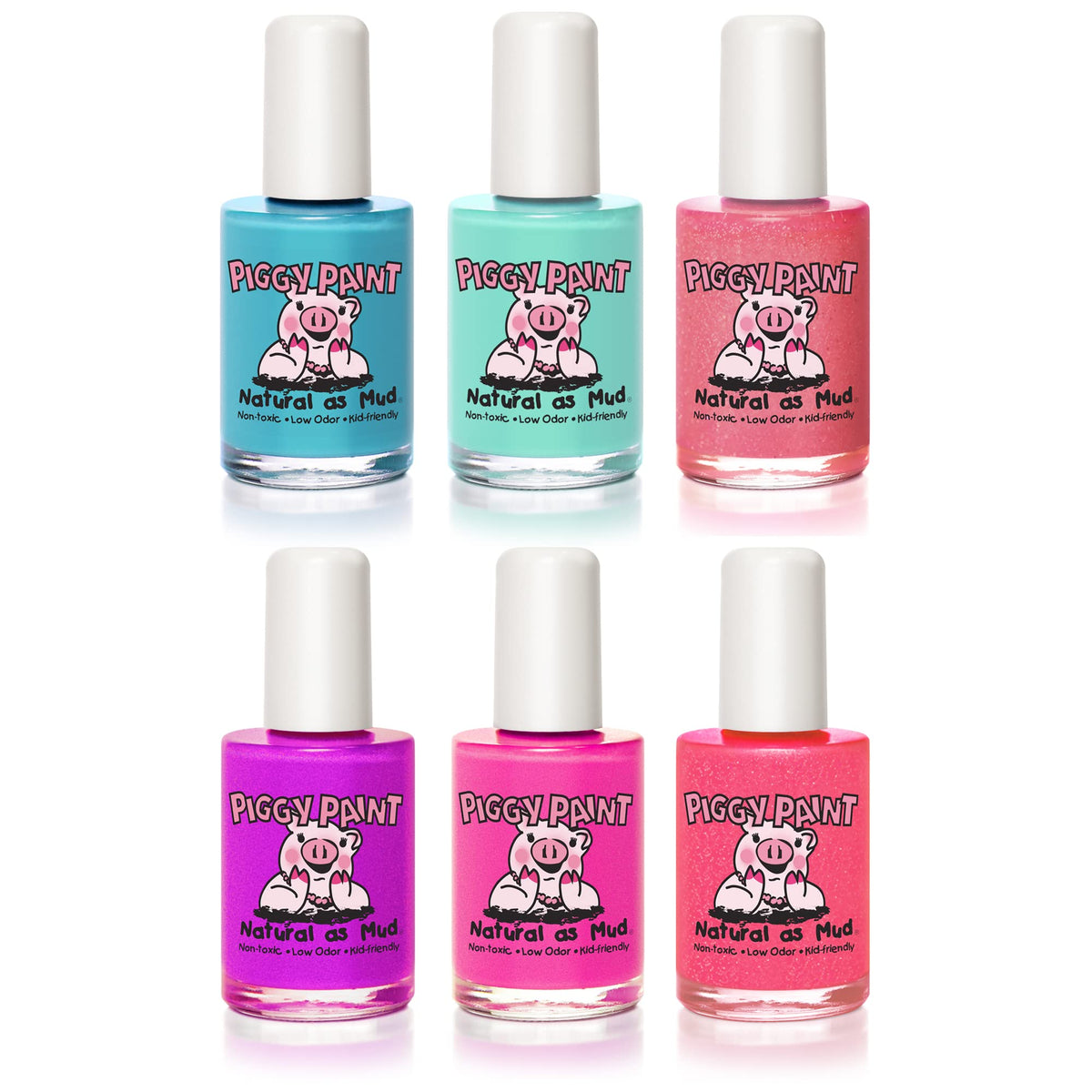 Piggy Paint water-based formula close-up shows non-toxic, kid-friendly finish.