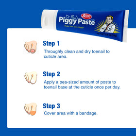 Piggy Paste nails before-after shows thick nails improving toward healthier appearance.