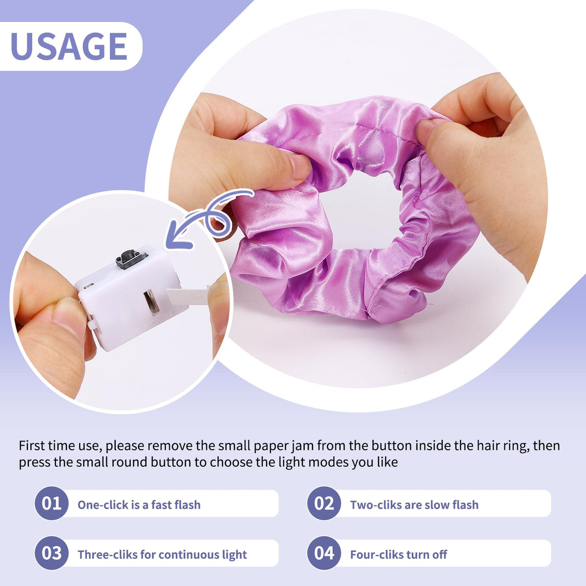 Piklodo yarn-knit scrunchie with strong elasticity for secure all-day wear.