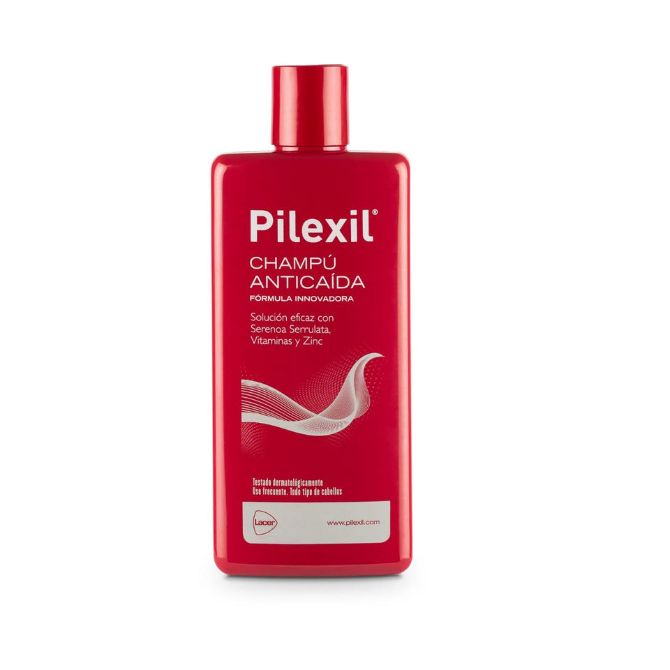 Pilexil anti-hair loss shampoo bottle front view for everyday use