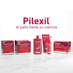 Pilexil anti-hair loss shampoo on shelf showing accessible daily care