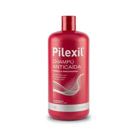 PILEXIL LACER Champ anti-hair-loss shampoo 900ml bottle close-up highlights nourishing formula.
