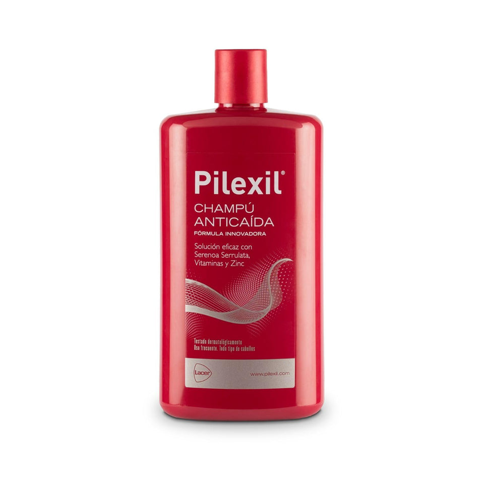 Pilexil Anti-Hair Loss Shampoo bottle showing gentle, residue-free cleansing.