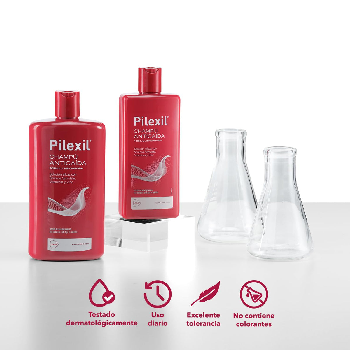 Bottle highlights silicone-free formula for a lightweight wash.